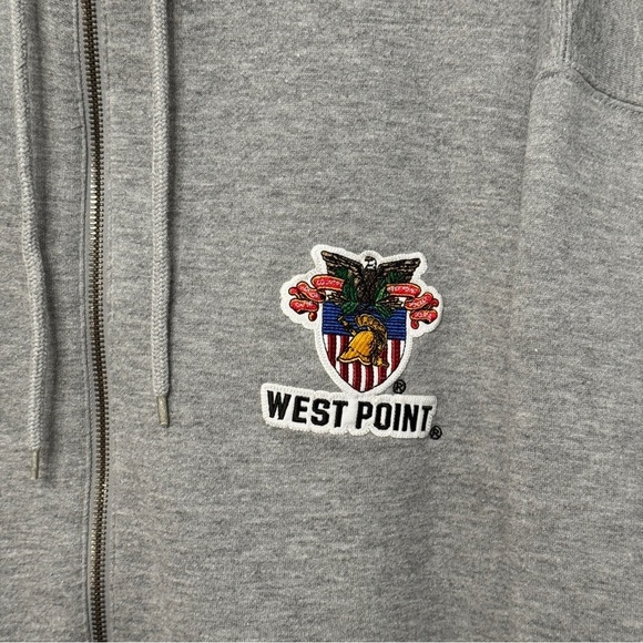 Lee Sport West Point Gray Zip Hoodie XL Embroidered Crest - Picture 3 of 9